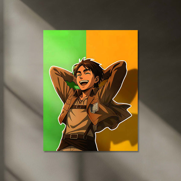 Eren Yeager Neon LED Frame | Attack on Titan Anime Wall Art | Freedom Aesthetic Decor