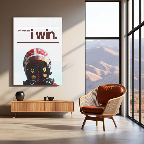 Quote Metal Poster | Charles Leclerc – Even When I Lose, I Win Metal Frame  Resilience, Growth & Championship Mindset F1 Wall Art | Ferrari Driver Motivation Quote Metal Poster