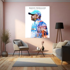 Cricket Metal poster | Sachin Tendulkar Metal Poster – The God of Cricket Wall Art - TURTLEWINGS 