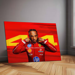 F1 25 – Lewis Hamilton Metal Frame | Formula 1 Legend Wall Art | Racing-Inspired Poster for Fans & Gamers - TURTLEWINGS 