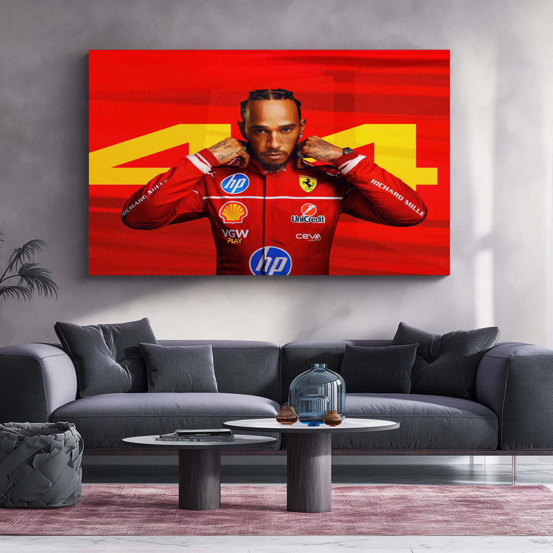 F1 25 – Lewis Hamilton Metal Frame | Formula 1 Legend Wall Art | Racing-Inspired Poster for Fans & Gamers - TURTLEWINGS 