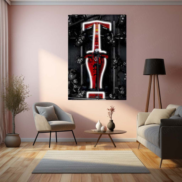 LED | F1 Ferrari Charles Leclerc LED Metal Frame | F1 Racing Art with LED Glow - TURTLEWINGS 