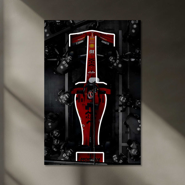 LED | F1 Ferrari Charles Leclerc LED Metal Frame | F1 Racing Art with LED Glow - TURTLEWINGS 