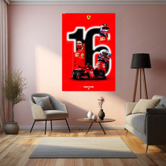 LED | F1 Ferrari Charles Leclerc LED Metal Frame | F1 Racing Art with LED Glow 02 - TURTLEWINGS 
