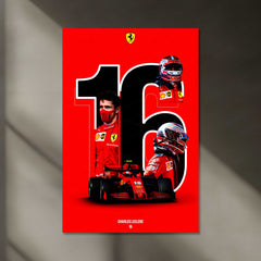 LED | F1 Ferrari Charles Leclerc LED Metal Frame | F1 Racing Art with LED Glow 02 - TURTLEWINGS 