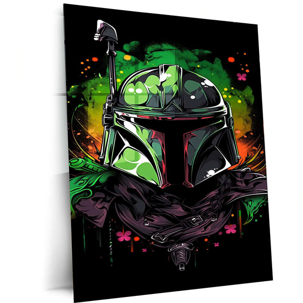 Star Wars Boba Fett Metal Poster | The Legendary Bounty Hunter | Mandalorian Armor - TURTLEWINGS 