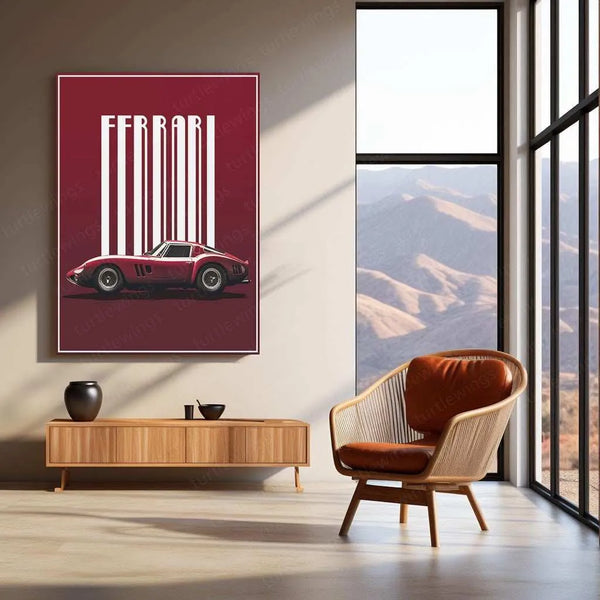 Ferrari F40 Metal Poster | Legendary Supercar Wall Art | Classic Automotive Design - TURTLEWINGS 