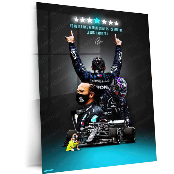 Lewis Hamilton Metal Poster - TURTLEWINGS 
