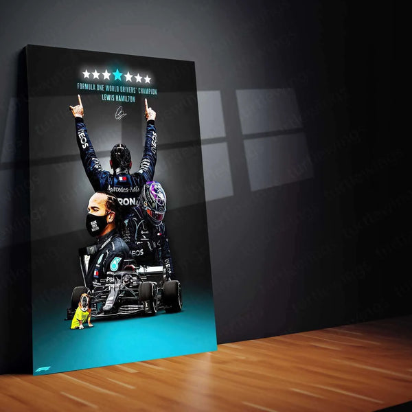 Lewis Hamilton Metal Poster - TURTLEWINGS 