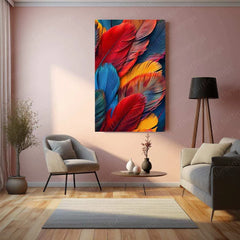 Feathers Abstract Metal Poster – Artistic Abstract Bird Feathers Art | Modern Wall Decor - TURTLEWINGS 