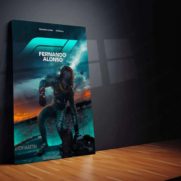 Fernando Alonso Metal Frame â A Tribute to the F1 Legend - TURTLEWINGS 