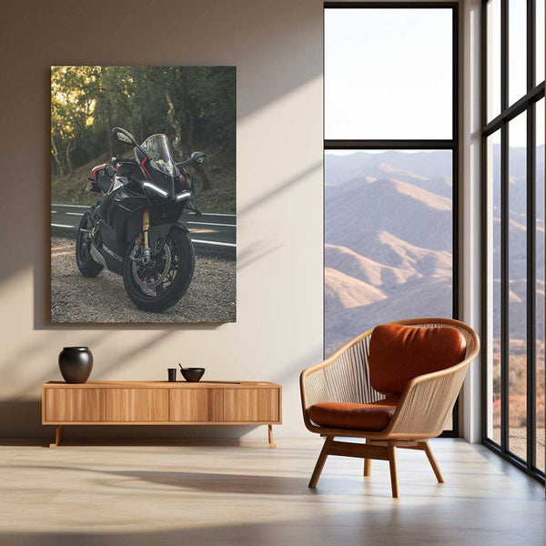Ducati Panigale V4 Neon LED Metal Frame | Redline Superbike Wall Poster | High-Speed Glow Art