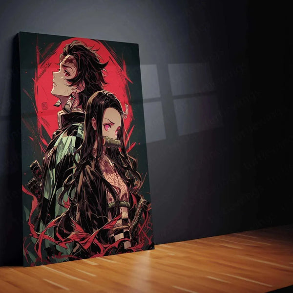 Tanjiro & Nezuko Metal Poster – Demon Slayer Anime Wall Art - TURTLEWINGS 