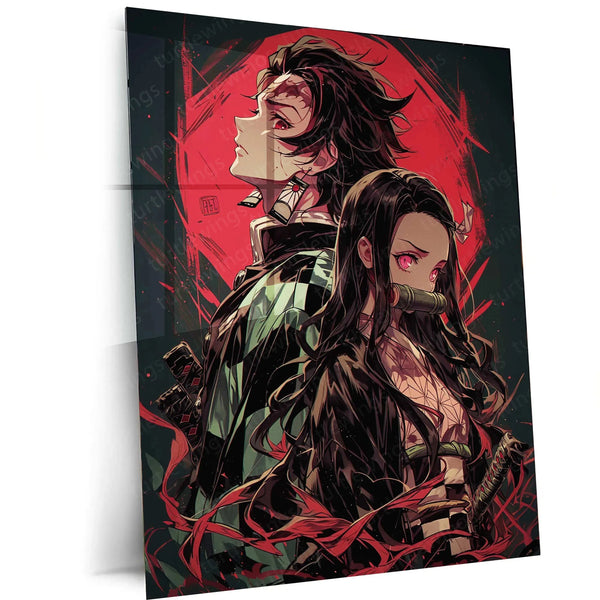 Tanjiro & Nezuko Metal Poster – Demon Slayer Anime Wall Art - TURTLEWINGS 