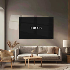 Focus – Metal Frame | Minimal Motivational Typography Poster | Clean Quote Wall Art for Hustlers & Thinkers - TURTLEWINGS 
