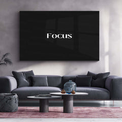 Focus – Metal Frame | Minimal Motivational Typography Poster | Clean Quote Wall Art for Hustlers & Thinkers - TURTLEWINGS 