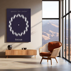 Quote Metal Poster | Ignore the Noise Focus Motivational Metal Poster | Minimal Concentration & Discipline Wall Art | Modern