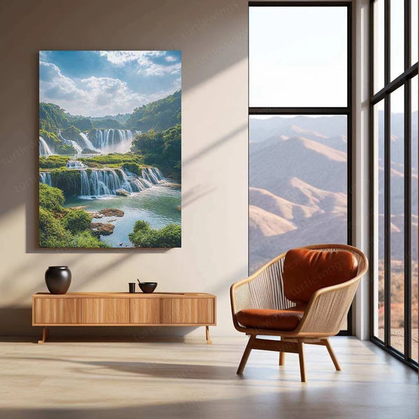 Vastu Collection - Waterfall Metal Frames for Serenity and Abundance 2 - TURTLEWINGS 