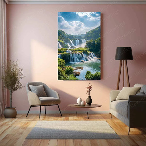 Vastu Collection - Waterfall Metal Frames for Serenity and Abundance 2 - TURTLEWINGS 