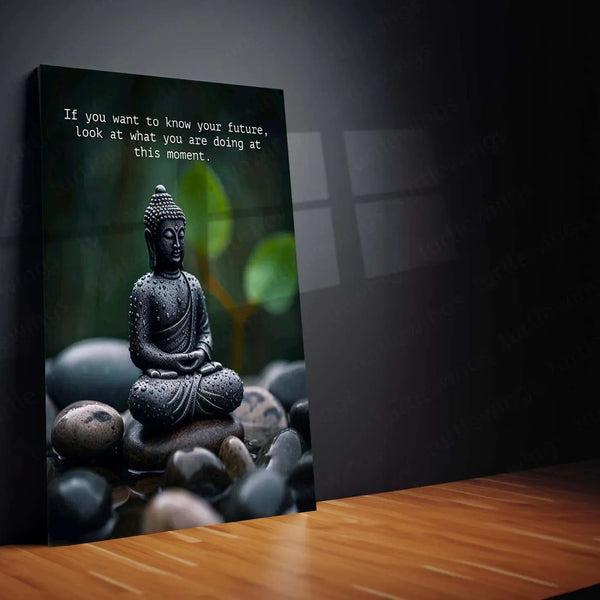 Gautam Buddha Metal Poster – Spiritual Wall Art 1 - TURTLEWINGS 