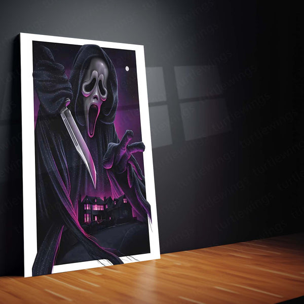 Ghostface Horror Icon Poster – Scream Slasher Legacy Metal Poster | Cult Horror Wall Frame
