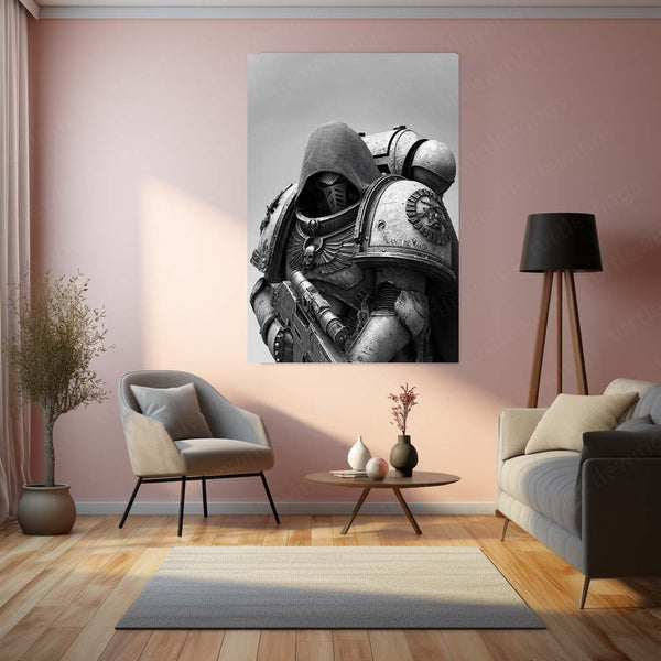 Warhammer 40k  | Epic Battle Scene Metal Poster | HD Metal Wall Frame for Gamers & Collectors 01