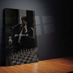 Quote Metal Poster | Go Means Go Motivational Metal Poster | Chess Strategy & Action Mindset Wall Art | Discipline Success