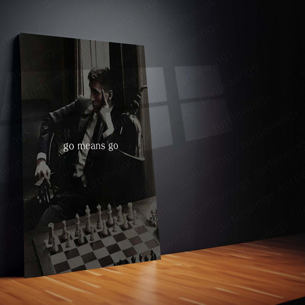 Quote Metal Poster | Go Means Go Motivational Metal Poster | Chess Strategy & Action Mindset Wall Art | Discipline Success