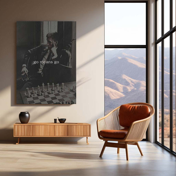 Quote Metal Poster | Go Means Go Motivational Metal Poster | Chess Strategy & Action Mindset Wall Art | Discipline Success
