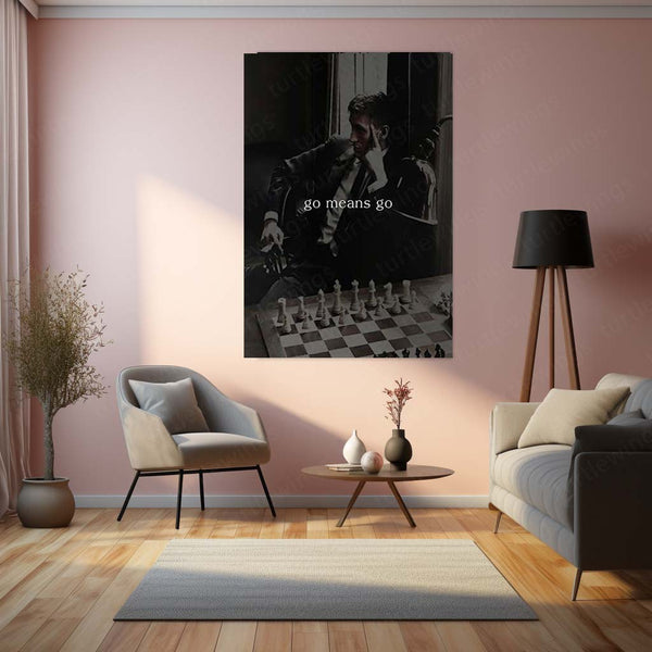 Quote Metal Poster | Go Means Go Motivational Metal Poster | Chess Strategy & Action Mindset Wall Art | Discipline Success