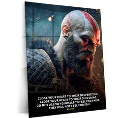 God of War – Kratos Rage Metal Poster | Epic Gaming Wall Frame (Design 01)