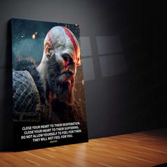 God of War – Kratos Rage Metal Poster | Epic Gaming Wall Frame (Design 01)
