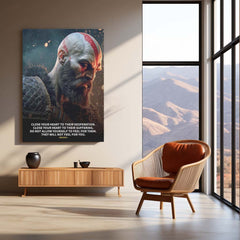God of War – Kratos Rage Metal Poster | Epic Gaming Wall Frame (Design 01)