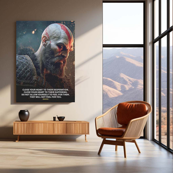 God of War – Kratos Rage Metal Poster | Epic Gaming Wall Frame (Design 01)