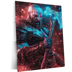 God of War – Kratos Rage Metal Poster | Epic Gaming Wall Frame (Design 01) 01