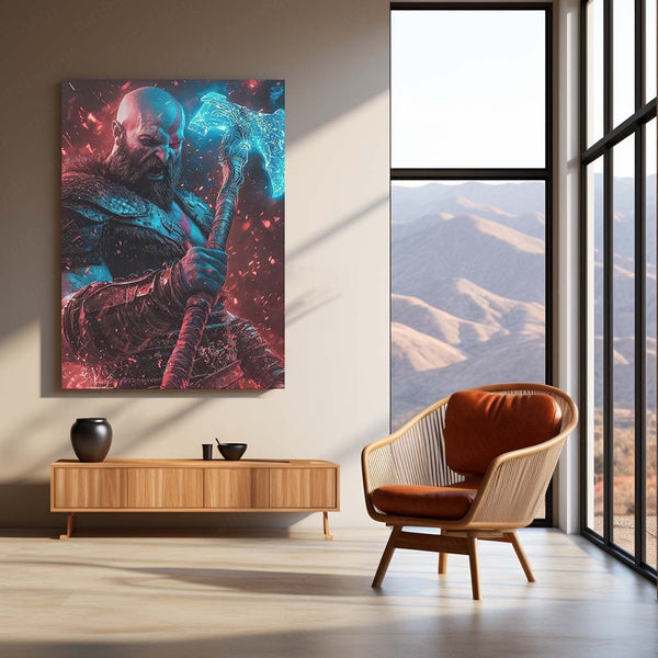 God of War – Kratos Rage Metal Poster | Epic Gaming Wall Frame (Design 01) 01