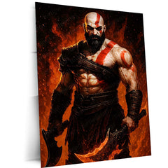 God of War – Kratos Rage Metal Poster | Epic Gaming Wall Frame (Design 01) 02
