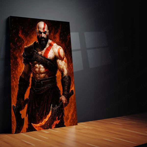 God of War – Kratos Rage Metal Poster | Epic Gaming Wall Frame (Design 01) 02