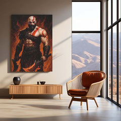 God of War – Kratos Rage Metal Poster | Epic Gaming Wall Frame (Design 01) 02