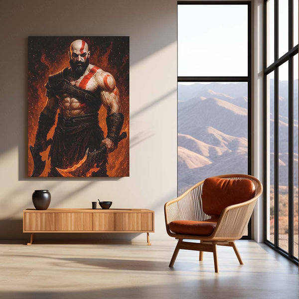 God of War – Kratos Rage Metal Poster | Epic Gaming Wall Frame (Design 01) 02