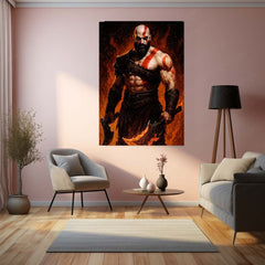 God of War – Kratos Rage Metal Poster | Epic Gaming Wall Frame (Design 01) 02