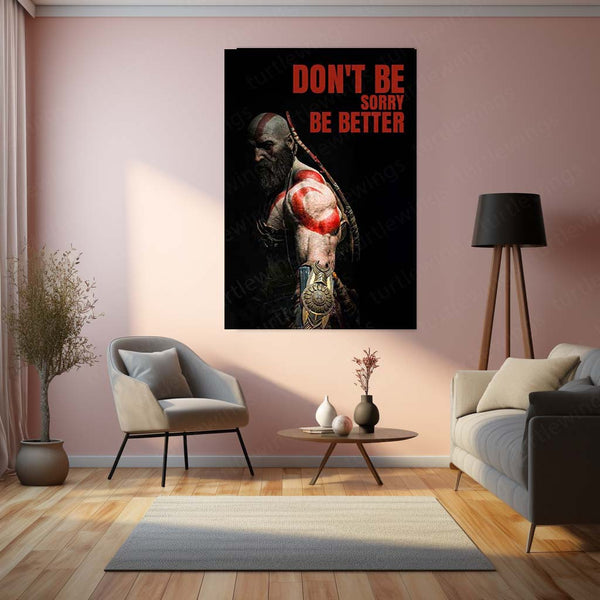 God of War – Kratos Rage Metal Poster | Epic Gaming Wall Frame (Design 01) 03
