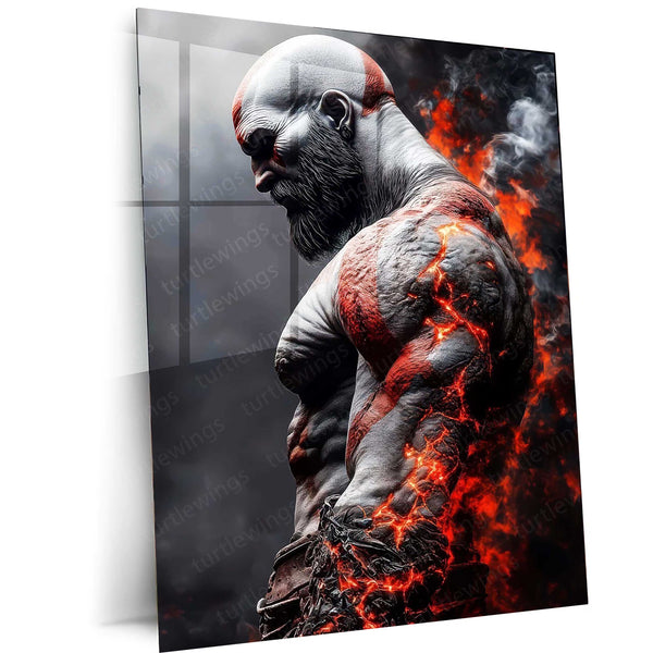 God of War – Kratos Rage Metal Poster | Epic Gaming Wall Frame (Design 01) 05