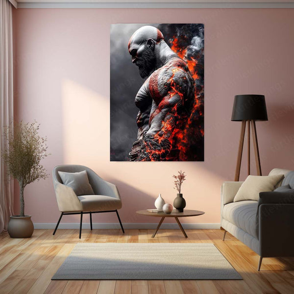 God of War – Kratos Rage Metal Poster | Epic Gaming Wall Frame (Design 01) 05