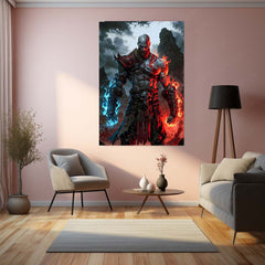 God of War – Kratos Rage Metal Poster | Epic Gaming Wall Frame (Design 01) 06