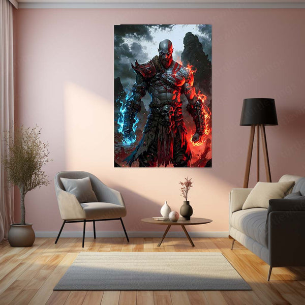 God of War – Kratos Rage Metal Poster | Epic Gaming Wall Frame (Design 01) 06