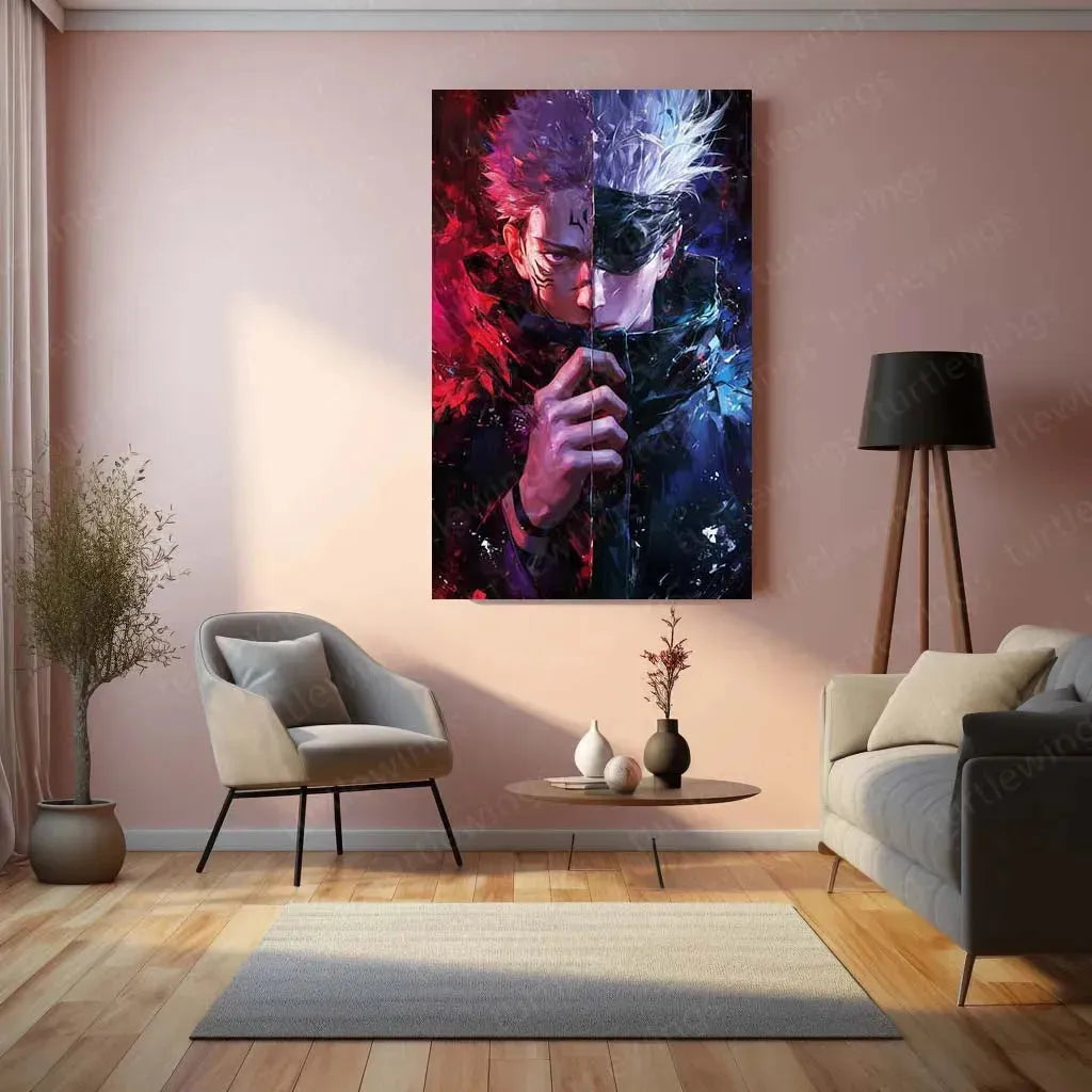 Hyper Gojo Gojo & Sukuna Hyper-Realistic Metal Poster | Jujutsu Kaisen Wall Art ...