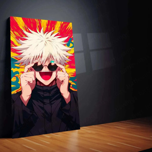 Gojo Satoru Metal Poster – Iconic Jujutsu Kaisen Character Art | Powerful Anime Wall Decor 1 - TURTLEWINGS 