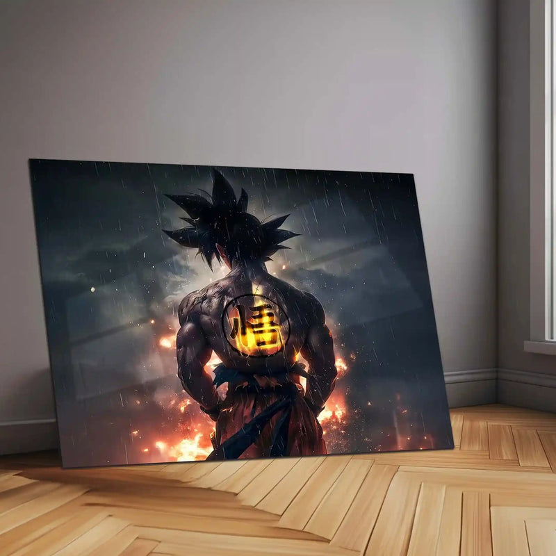 Anime Metal Poster | Goku – Face Your Destiny | Dragon Ball Anime Metal Frame | Legendary Saiyan Wall Art - TURTLEWINGS 