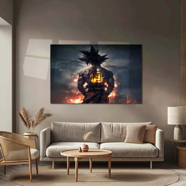 Anime Metal Poster | Goku – Face Your Destiny | Dragon Ball Anime Metal Frame | Legendary Saiyan Wall Art - TURTLEWINGS 